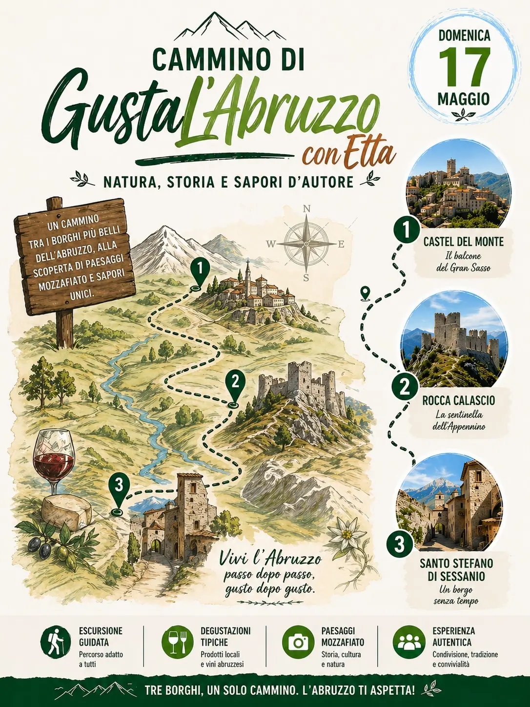 👣 GustaL'Abruzzo con Etta 🏰 – Traversata dei 3 Borghi più belli d'Italia, un viaggio di Cultura, Natura & Degustazioni tipiche! 🍷🧀