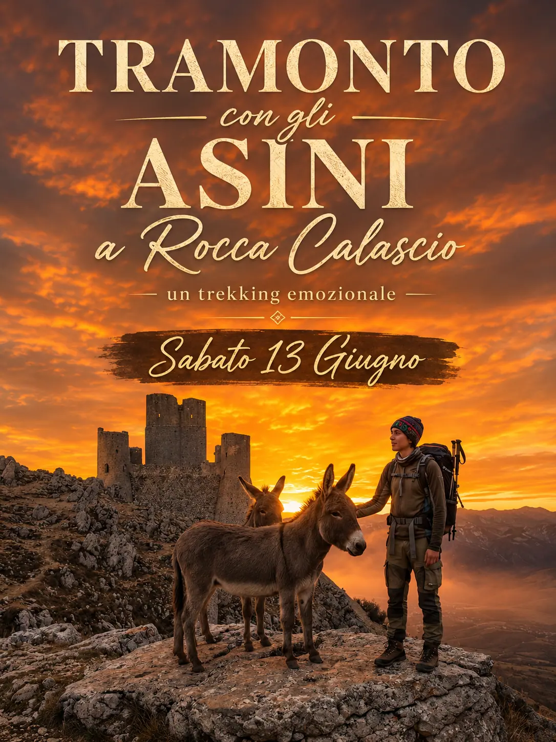 🌄🫏 TRAMONTO con gli ASINI a Rocca Calascio 🏰